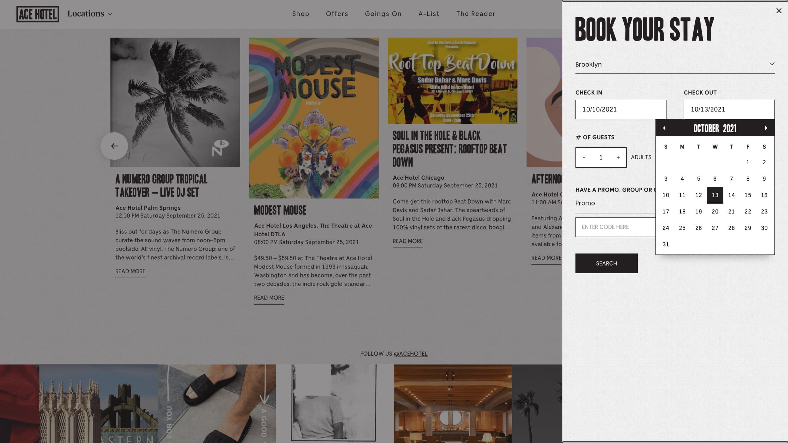 Ace Hotel Book Stay Page