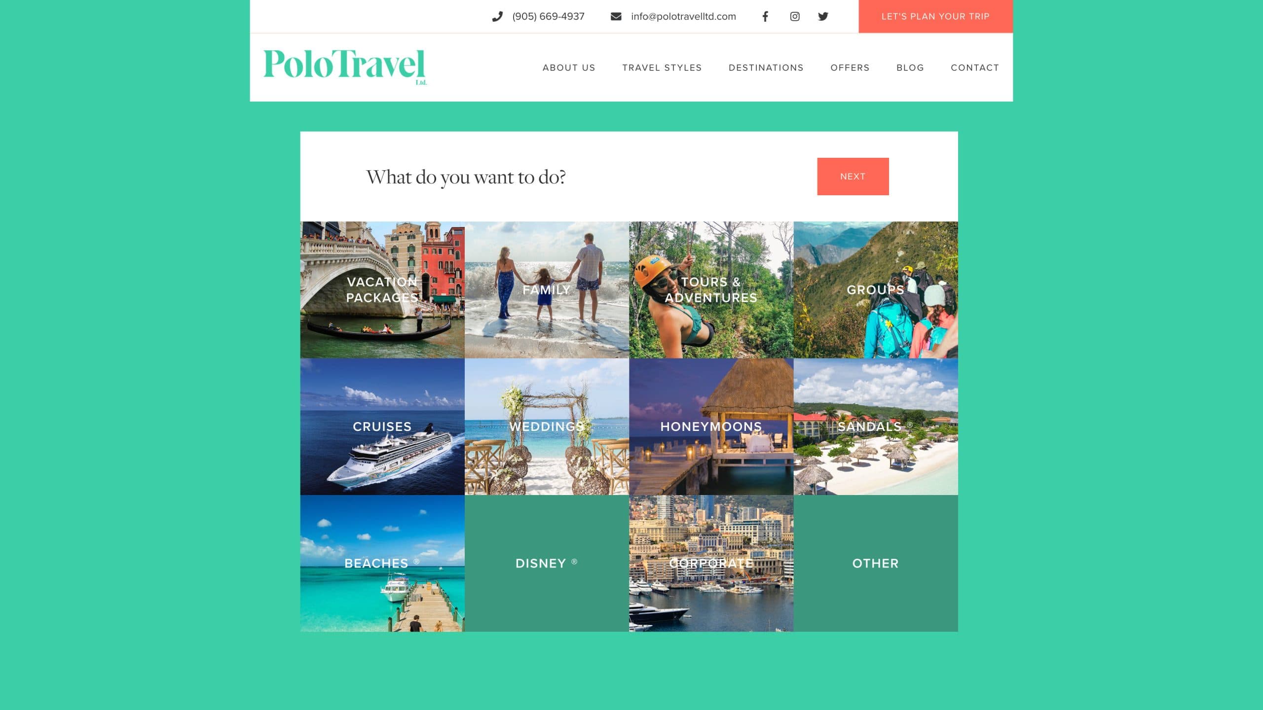 Polo Travel Plan Trip Page