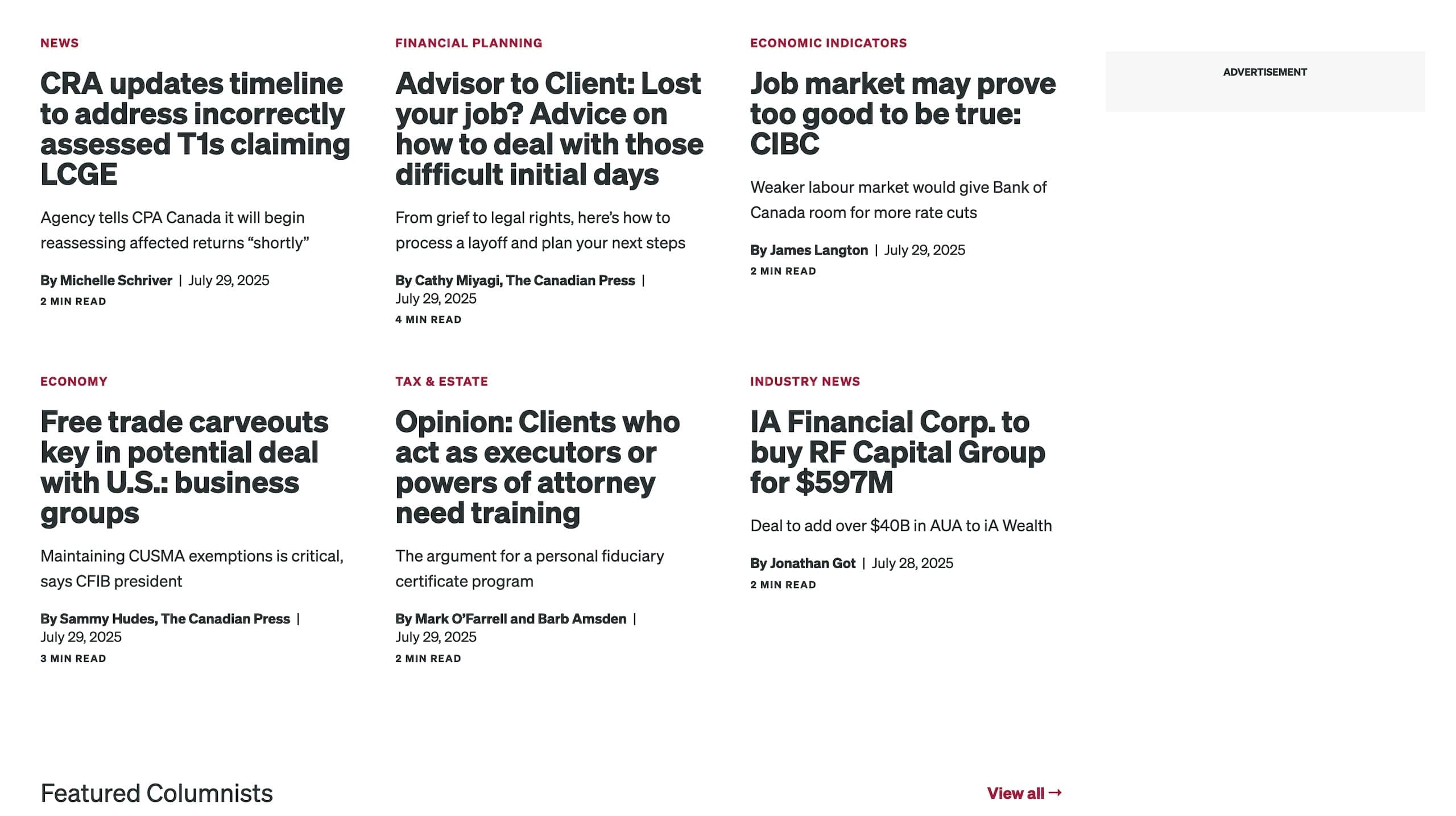 Advisor Blog Archive