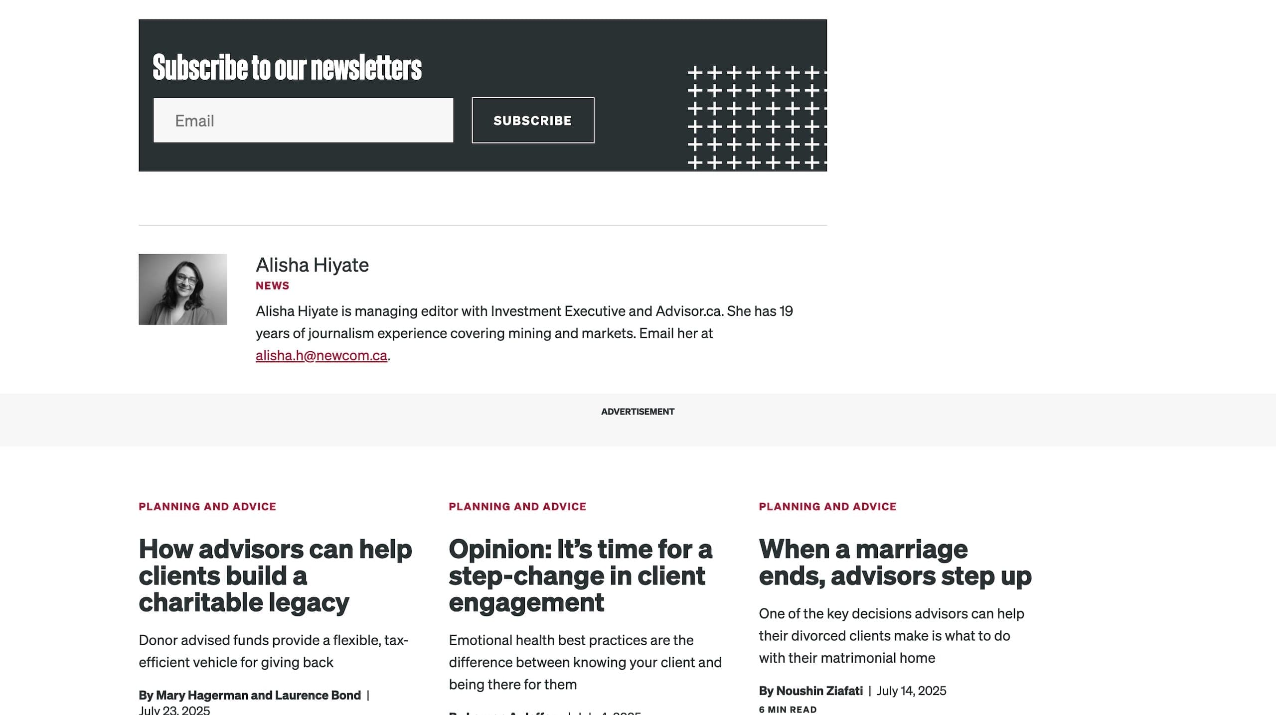 Advisor Article Footer