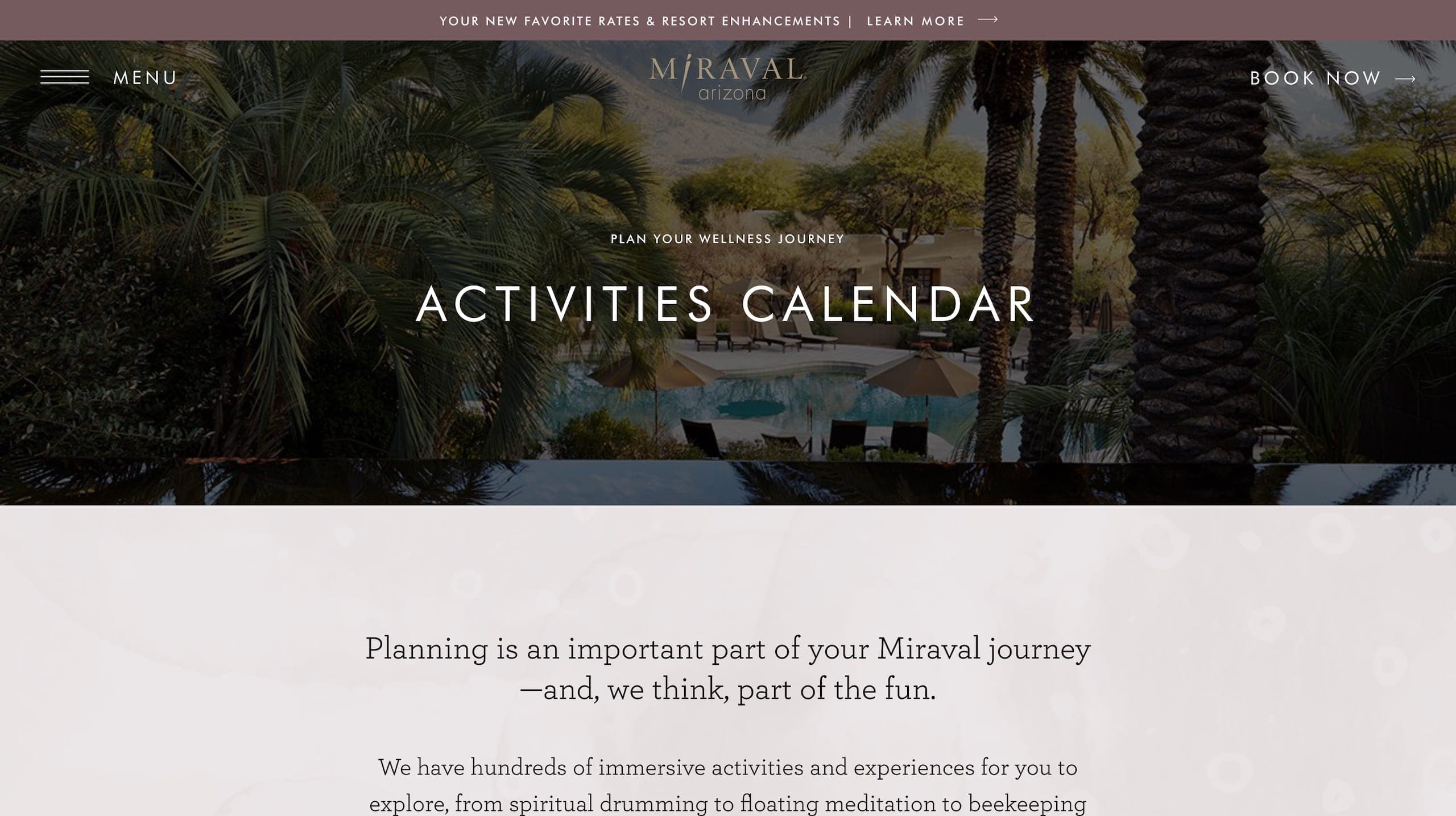 Miraval Activities Calendar